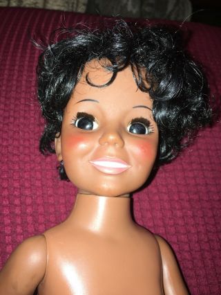 Vintage Ideal Black African American Crissy Doll 1969 - 70s Missing Ponytail