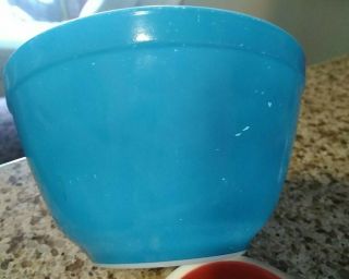 Vintage Pyrex Mixing Bowl Small 401 Turquoise 1 1/2 Pt Usa No Chips