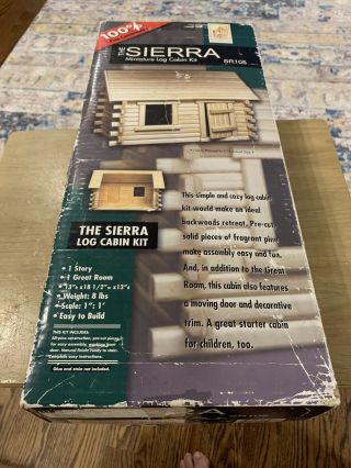 Dura Craft Model Sr 105 The Sierra Real Wood Log Cabin Dollhouse 13”x18,  5”x13