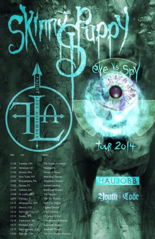 Skinny Puppy " Eye Vs Spy Tour 2014 " North American Concert Poster - Industrial