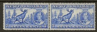 Newfoundland 1937 7c Coronation Re - Entry At Right Of Oval R4/8 Sg259cb.