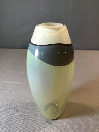 Signed B/g Nonfoux Art Glass Vase 6 1/2 " Philip Baldwin Monica Guggisberg
