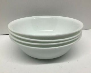 Corelle Living Ware By Corning Frost White Cereal/soup Bowls - Set Of 4