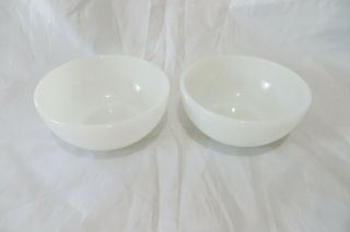 2 Vtg Fire King Oven Ware Milk Glass Small 5 " Chili Bowls,  Soup/cereal