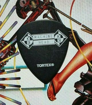 Machine Head White On Black Logo Guitar Pick - N E W