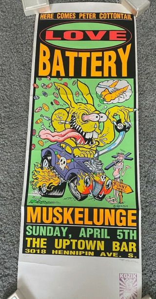 Frank Kozik Love Battery Silkscreened Poster From 1992 Signed 75/250