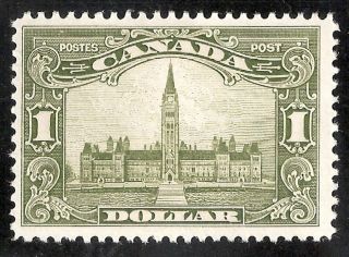 Canadian Stamp Scott 159 Mvlh One Dollar Parliament Building Olive Green