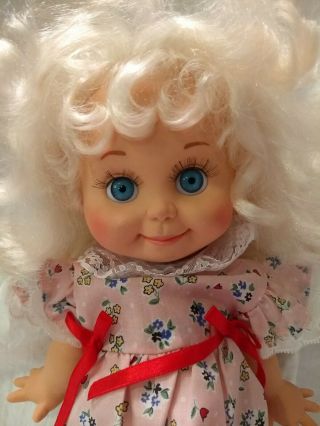 Baby Face Doll Galoob 1 So Sweet Sandi Lgti 1990 Pink Floral Dress Blue Eyes