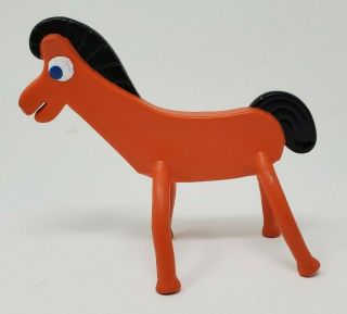 Nj Croce Pokey From Gumby Poseable Bendable Figure 4.  25 " Tall Orange Horse