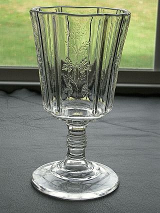 Eapg Early American Glass Bryce Higbee Co.  Sprig Aka Royal Goblet Ca.  1880 