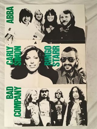 Abba 1976 Promo Poster Ringo Starr Bad Company Carly Simon