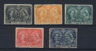 5x Canada Victoria Jubilee Stamp 50 - 1/2c 51 - 1c 52 - 2c 53 - 3c 54 - 5c Gv=$150.  00