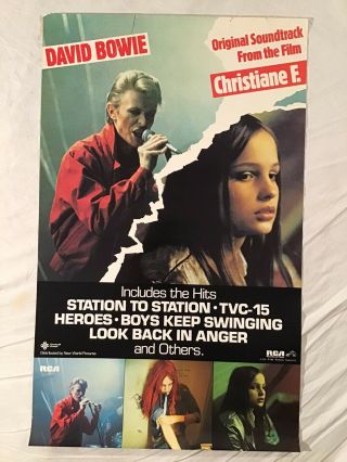David Bowie 1982 Promo Poster Christiane F.  Soundtrack Rca Records Edge Tears