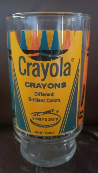Vintage Crayola Crayons Drinking Glass Tumbler Binney & Smith
