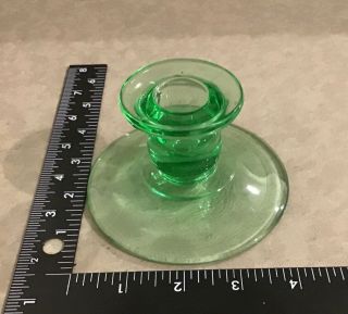 Vintage Vaseline Green Depression Glass Candle Holder