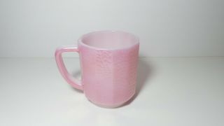 Vintage Pink Iridescent Federal Glass Coffee Mug 3