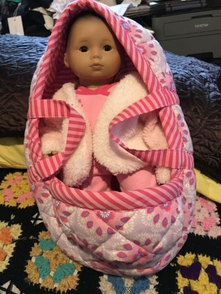 Rare Early Pleasant Company American Girl Bitty Baby Our Baby Asian With Bed
