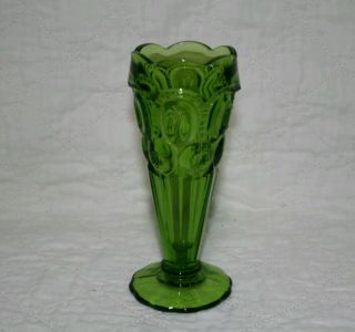 Vintage Le Smith Green Moon And Stars Bud Vase
