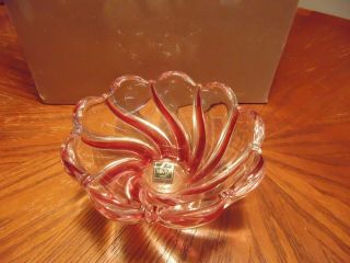 Mikasa Germany Peppermint Swirl Lead Crystal 4 Inch Candy Or Nut Bowl