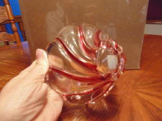 Mikasa Germany Peppermint Swirl Lead Crystal 4 inch candy or nut bowl 2