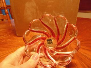 Mikasa Germany Peppermint Swirl Lead Crystal 4 inch candy or nut bowl 3