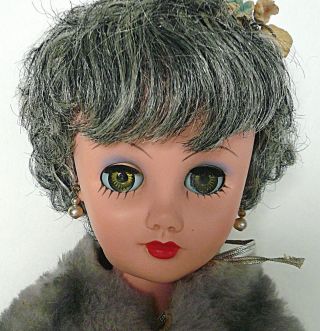 Mother Of The Bride 19” Fashion Doll 1950’s 14r Frosted Gray Hair High Heel Feet