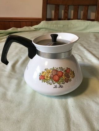 Vintage Corelle Corning Ware Spice O Of Life Teapot Tea Pot Kettle 6 Cup P - 104