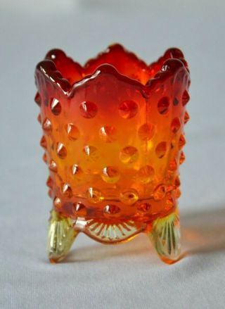 Fenton Glass Hobnail Orange Toothpick Holder 3795 Or Listing 2