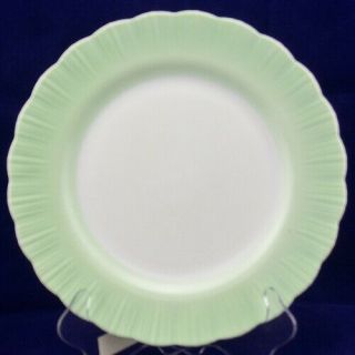 Vintage Macbeth Evans Glass Cremax Bordette Dinner Plate - Green