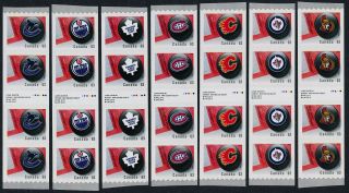 Canada 2662i - 8i Coil Inscription Strips Mnh Sports,  Ice Hockey,  Nhl Team Logos