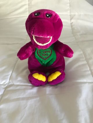 I Love You Barney 10 Inch Plush Figure.  Singing Barney.