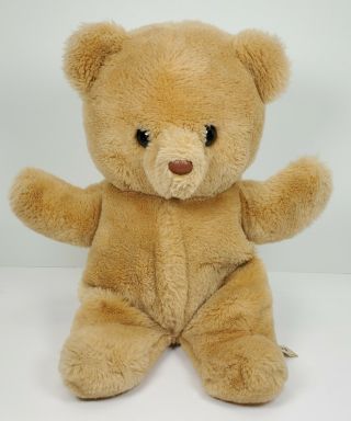 Russ Berrie Honey Teddy Bear 592 Light Brown Plush Stuffed Animal Vintage 14 " H