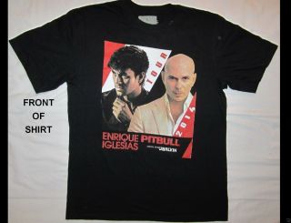 Enrique Iglesias Pitbull Jb Alvin Tour 2014 Size Large Black T - Shirt