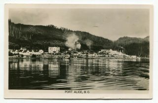 Canada Bc British Columbia - Port Alice - Town / Millsite - Rppc Photo Postcard