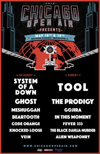 Chicago Open Air 2019 Concert Tour Poster:system Of A Down,  Tool,  Ghost,  Prodigy