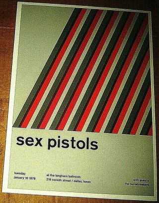 Sex Pistols Rock Concert Poster Swiss Punk Graphic Pop Art 10x14 Sid Vicious