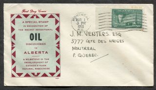 P75 - Canada Oil Industry 1950 Fdc Cover.  Jcr Cachet