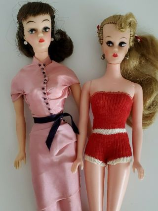 2 Vintage Clone Barbie Dolls Uneeda Mitzi Wendy Ponytails Long Hair Blonde