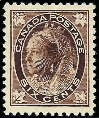 Canada 1897 Scott 71,  Mint/lh,  Fog,  6c Brown " Queen Victoria "