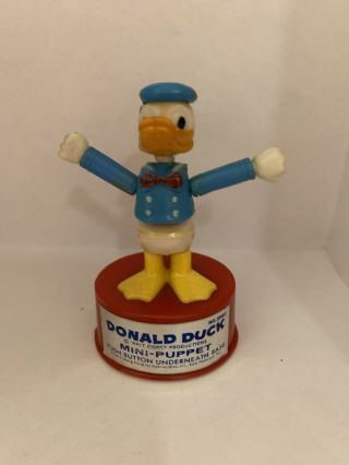 Vintage Kohner Mini Push Puppet Disney Donald Duck 3990