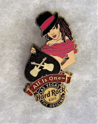 Hard Rock Cafe Las Vegas Sexy Girl Holding Black Spade With Guitars Pin 65917