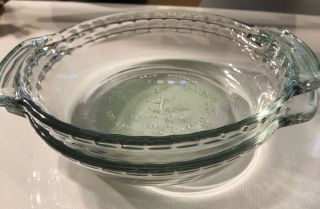 Vintage Anchor Hocking Set Of 2 Small 6 " Clear Glass Pie Dish With Crimped Edge