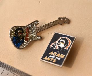 Vintage Adam And The Ants Pin Badges X 2 British Punk Rock Music Band