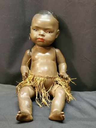 Vintage Heubach Koppelsdorf Black Bisque Head Doll 399 - 2/0