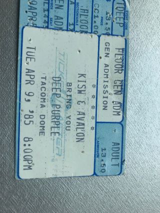 Deep Purple Ticket Stub 1985 Tacoma 2