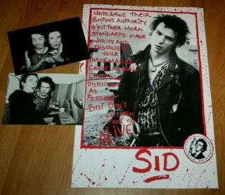 Sid Vicious Sex Pistols Punk Rock Poster