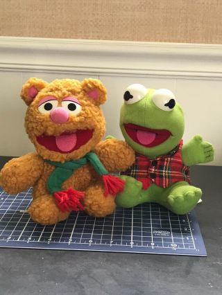 1987 Disney 7 " Muppet Babies Plush Kermit And Baby Fozzie Set Of 2 Exclusive