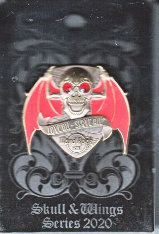 Hard Rock Cafe Pin: Online 2020 Skull & Wings With Red Wings Le350