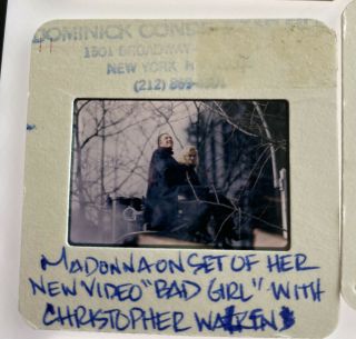 Madonna On The Set Of Bad Girl Video With Christopher Walken 35mm Slide