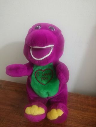 Lyons Golden Bear Co Barney Purple Dinosaur Toy Plush Stuffed Sings I Love You 1